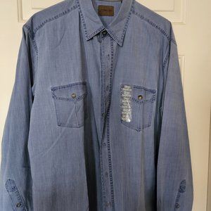 vintage men's denim style shirt